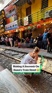 Making a souvenir on Hanoi's train street 🤩 | VT