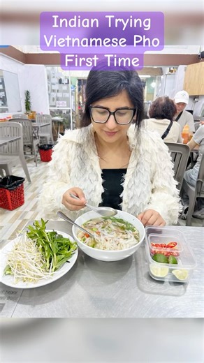 Indians Trying Vietnamese Pho for for the first time #ytshorts #food #vietnamesefood