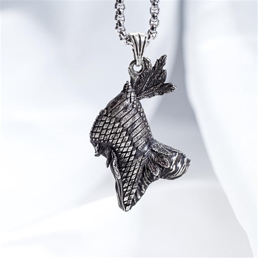 El.d.e.n R.i.ng Iro.ne.ye Necklace - Handcrafted 950 Sterling Silver Beast Pendant - Dark Fantasy Gothic Jewelry - Gamer Gift - Etsy