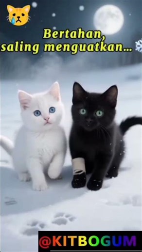 “Dua Nyawa Kecil Melawan Salju 😿❄”