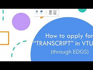 How to apply for Transcript in VTU through EDGS
