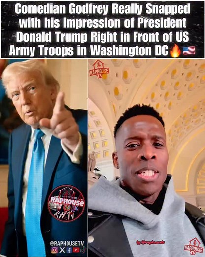 Comedian Godfrey Really Snapped with his Impression of President Donald Trump Right in Front of US Army Troops in Washington DC 🔥🇺🇸 | Raphouse TV