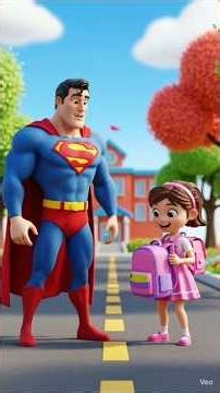 Superman Give Books And Copy 🦸Girl🤵 #shorts #ytshorts #superman #kidsstory