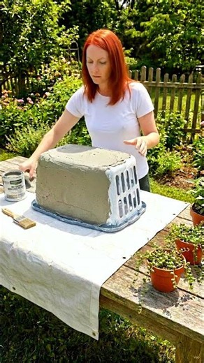 I Turned an Old Plastic Laundry Basket Into a Luxury Stone Garden Planter 😱✨