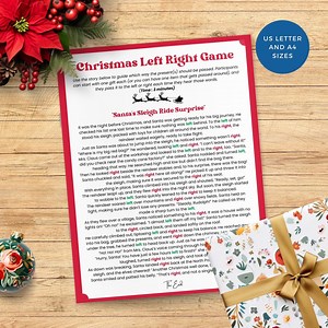 Santa Left Right Christmas Game Printable, Pass the Present Activity, Holiday Story Right Left Game, Xmas Pass the Gift PDF - Etsy