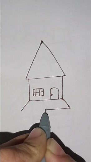 Simple House Drawing Tutorial – Easy Line Art for Kids and Beginners 🏠✏️