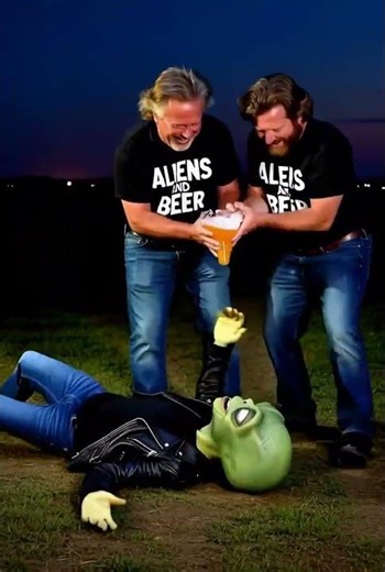 Alien Begs Rednecks for More Beer Now #aliens #beer #aliencomedy