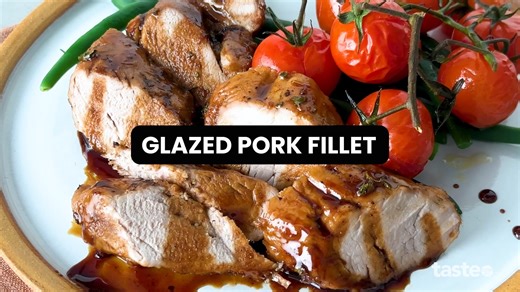 7.5K views · 33 reactions | The combo of balsamic vinegar, honey and garlic turn this simple pork fillet into something extra special! https://www.taste.com.au/recipes/glazed-pork-fillet/fd0089cb-6ad3-4708-b81c-273db53d38aa | Taste.com.au | Facebook
