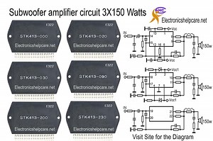 Subwoofer amplifier circuit 3X150 Watts | Electrical and electronics engineering-EEE