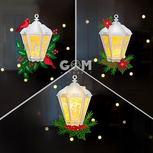 Set 3 Christmas Lantern Template SVG, Paper Cut Template for Christmas, DIY Lantern Christmas Ornaments, Paper Lanterns for Christmas - Etsy