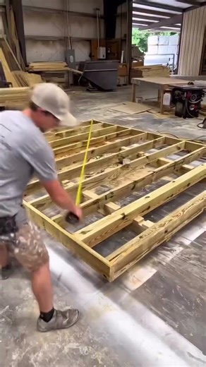 The most important step for your shed floor is squaring ￼and straightening it #diy #construction #fy