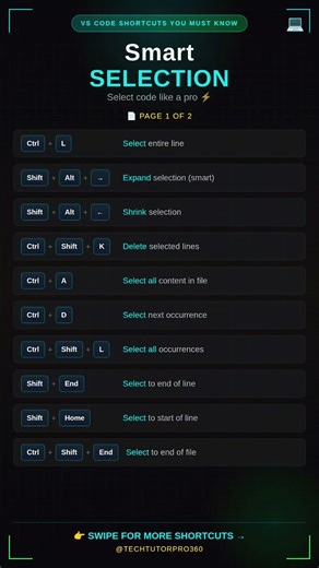 VS Code Smart Selection 🤯 | Stop Dragging, Start Selecting Like a Pro ⚡#coding #programming