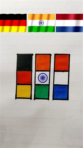 Germany India Netherlands Flag Art 🇩🇪🇮🇳🇳🇱 | Creative Drawing