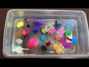 Mixing ALL MY INGREDIENTS into CLEAR SLIME!! Satisfying Slime Videos!!