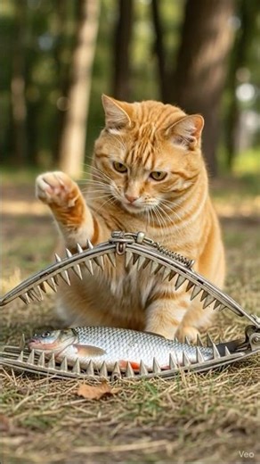 Cat vs. Trap: The 1-Inch Escape 🤏 #cat #viral #trap