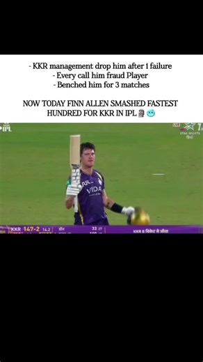 NOW TODAY FINN ALLEN SMASHED FASTEST HUNDRED FOR KKR IN IPL #finnallen #century #ipl2026 #kkrvsdc
