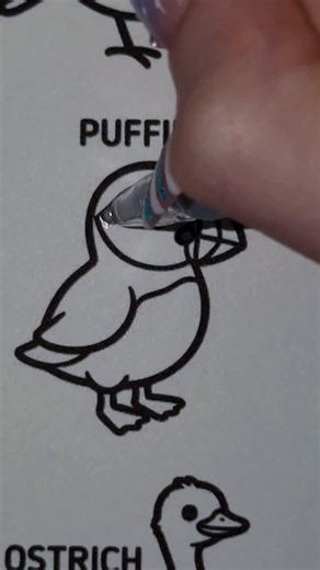 @coloringxgirlx on Instagram: "Puffin #art #satisfying #coloring #glitterpens #coloringpages #glittercoloring #explore #colorwithme"