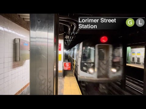 R143 Manhattan Bound (L) Train Entering And Leaving Metro Av - Lorimer St