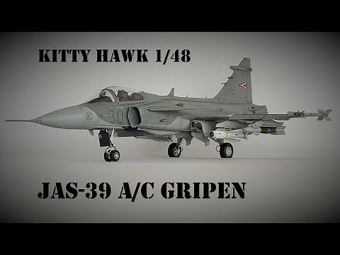 JAS-39 A/C Gripen - Kitty Hawk 1/48 - Full Build - Brush Painted