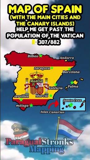 🇧🇷:Mapa da Espanha com principais cidades/🇪🇸: Mapa de España con las principales ciudades