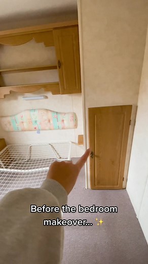 Mobile home bedroom makeover 🫶🏼✨ #SmallBedroom #RoomMakeover #Transformation