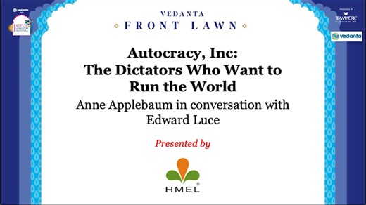 Autocracy, Inc: The Dictators Who Want to Run the World Anne Applebaum in conversation with Edward Luce Autocracy no longer wears a crown or marches an army. In Autocracy, Inc., Anne Applebaum uncovers a hidden world where dictators, oligarchs, and state-run companies form invisible networks stretching across continents. Money, media, and security move seamlessly between them, bound by a single purpose: undermining democracy. A story of power, ambition, and quiet danger, Applebaum in conversatio