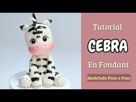 Cómo hacer una CEBRA en FONDANT//Zebra Fondant Caketopper// Jungle Animals Fondant// Figuras Fondant