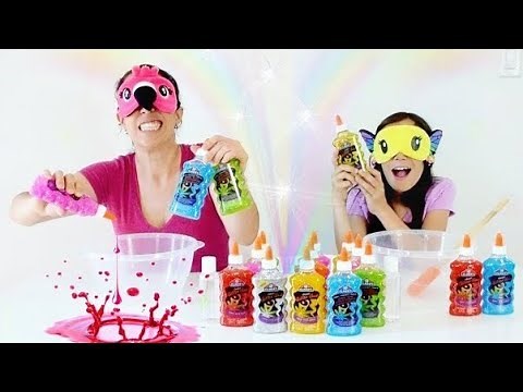 DESAFIO DO SLIME COM 3 CORES E OLHOS VENDADOS!!! ★ Colorindo e Brincando com Mamãe Fabi