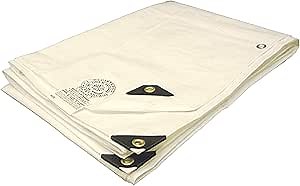 Tarps Now 10x30 Feet Fire Retardant Poly Tarp |12 MIL Heavy Duty Waterproof Cover |Rip and Tear Proof Plastic Tarp with Rustproof Aluminum Grommets & Reinforced Edges |Ideal for Camping - White
