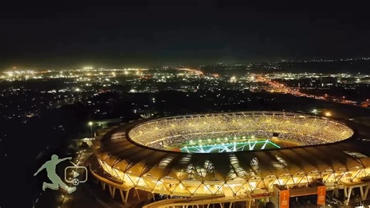 Black & Gold 🙌 This aerial view of Benjamin Mkapa Stadium at night is insane 🔥 #FootballKE | Footballke Supporters Association