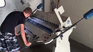 Bending 16 gauge cold rolled mild steel x 4 feet wide to 90 degrees? No problem for @metal_art_of_wisconsin 's son Justis with those massive counter weights to help him along.....so easy a 12 year old can do it 󾮖😎 Baileigh carries a full line of sheet metal brakes, both manual and push button hydraulic versions #baileigharmy #baileighbrake | Baileigh Industrial Holdings LLC