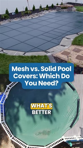 Swim University | Pool Maintenance Tips on Instagram: "Mesh vs. Solid Pool Covers: Which Do You Need? 🤷"