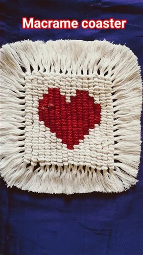 DIY macrame tea coaster Tutorial | Heart pattern |easy steps for beginners #macramecoaster #coaster