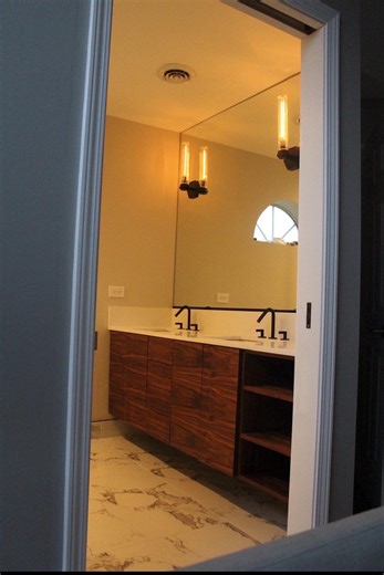 Floating Walnut Vanity | 60” Modern Bathroom Cabinet With Open Shelving - Etsy