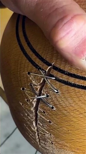 sewing a wooden decoration using special thread#shorts #trending #youtubeshorts #viral