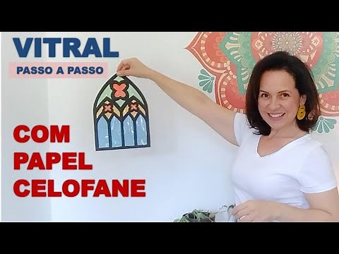 VITRAL GÓTICO COM PAPEL CELOFANE COLORIDO - veja o passo a passo