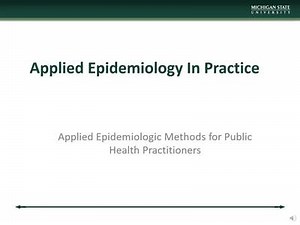 Module 1 - Applied Epidemiology Defined with audio