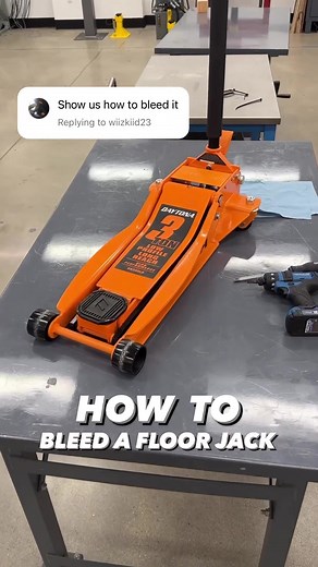Here’s how to properly bleed a floor jack from #HarborFreight. #floorjack #mechanic #howto