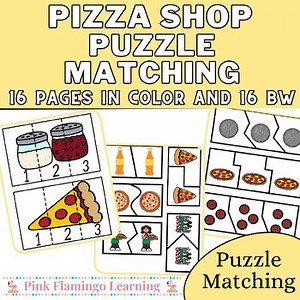 Pizza Puzzle Activities Cutting Lines Practice Pizza Shop