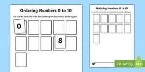 Ordering Numbers 0 to 10 Activity