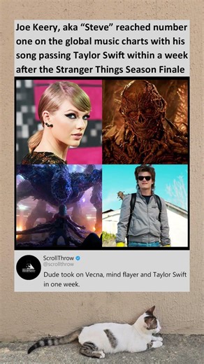 Steve Harrington go from hitting Vecna to Number 1 Music Chart passing Taylor Swift #strangerthings