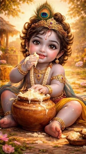 Krishna Bal Gopal 🦚 | Cute Little Krishna Leela 💙 | Laddu Gopal Bhajan 🙏 #Shorts #balgopal #krishna