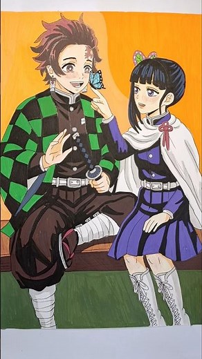 🎨 Tanjiro and Kanao fanart #anime #demonslayer #art #tanjiro #kanao