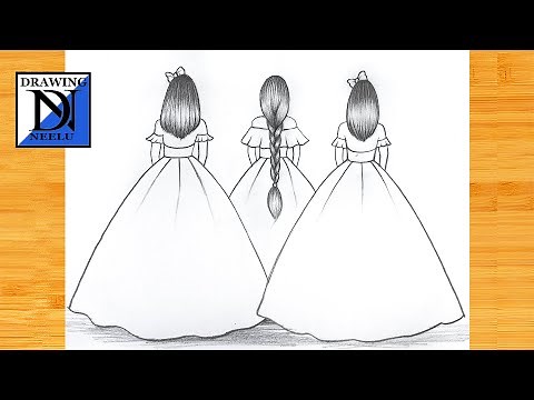 How to draw a three Girl best friend || Very easy sketch for beginner || Girl Friendship drawing