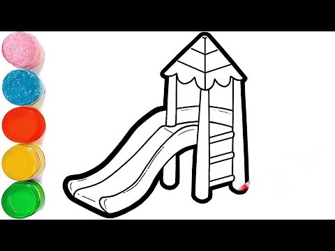 How to Draw a Playground Slide Step by Step Easy | Simple Slide drawing easy