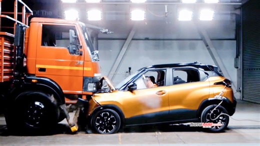 New Tata Punch Crash Tested With A Truck - Scores Bharat NCAP 5 Star Safety