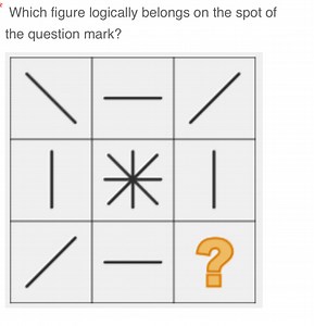 Which figure logically belongs on the spot of the question mark... | Filo