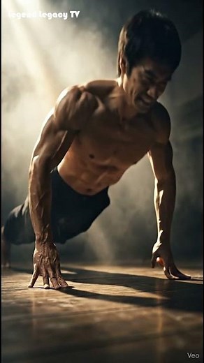 Bruce Lee Push-Up Scenes! 🐉💥| Sora AI 🔥 #brucelee #kungfu #pushups