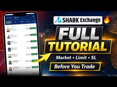 Shark Exchange App Tutorial 2026 🔥 Fund Add & Withdraw + Market, Limit, SL Explained (Hindi)