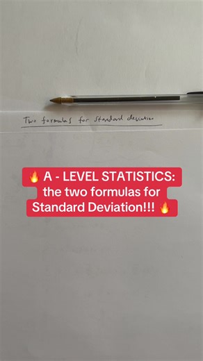 😯 A-level Statistics: why are there TWO Standard Deviation formulas? 🤔 #alevelmaths #alevelmathshelp #alevelmathsrevision #alevelmathstutoruk #alevelmathstutor #alevelmathstuition #mathstutor #mathshelp #mathsrevision #alevels2025 #aleveltutor